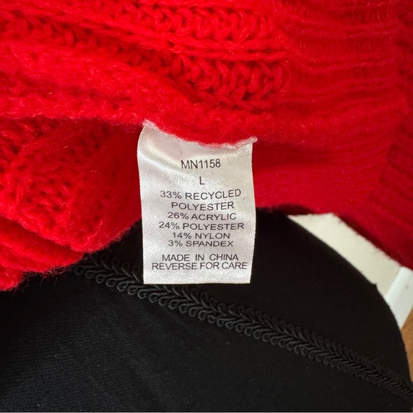 Baltic Born Frannie Ribbed Knit Turtleneck Sweater Red Size L - Picture 6 of 7